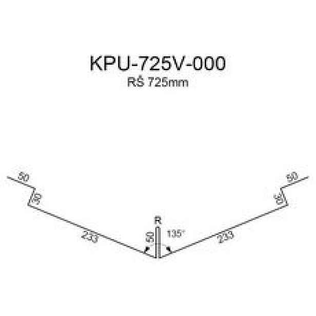 Úžlabí RS725V-135-30 SP25 RAL7035 0,50mm 2bm
