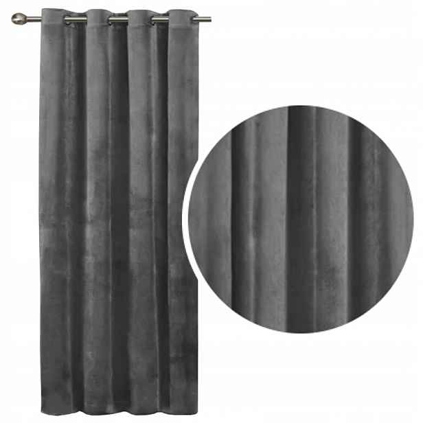 Velurové záclony Imperial 140x250 Velur světle šedá
