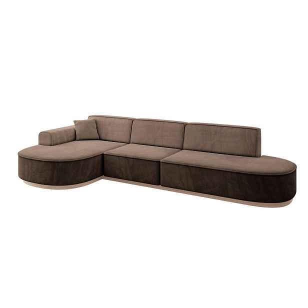 ALTDECOR ROHOVÁ SEDAČKA s otomanem, levá MARI-L2-v1 328x171x83 Hnědá Velur