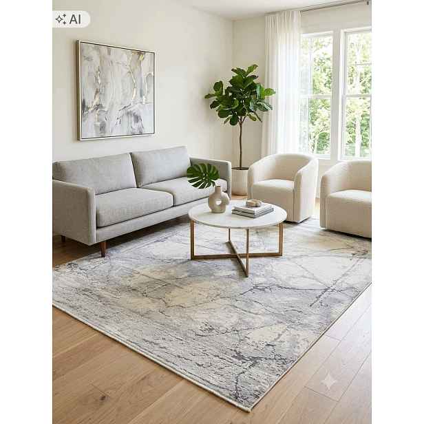 Koberec do obývacího pokoje 160 x 230 cm, vícebarevný, měkký vlas, plyšový