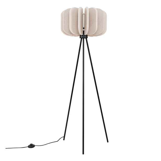 Béžová stojací lampa s textilním stínidlem (výška 134 cm) Elom – Sollux