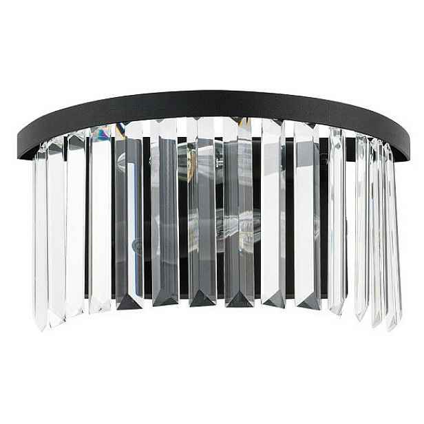 Nástěnná lampa Cristal Černá Skleněné Krystaly 2xE14 Nástěnná lampa do pokoje v domě