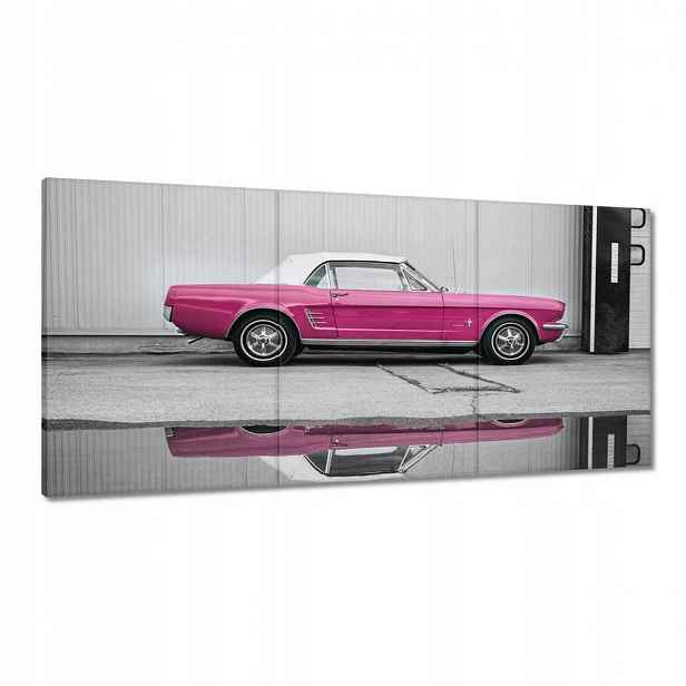 Obrazy 180x90 Růžový Ford Mustang Usa