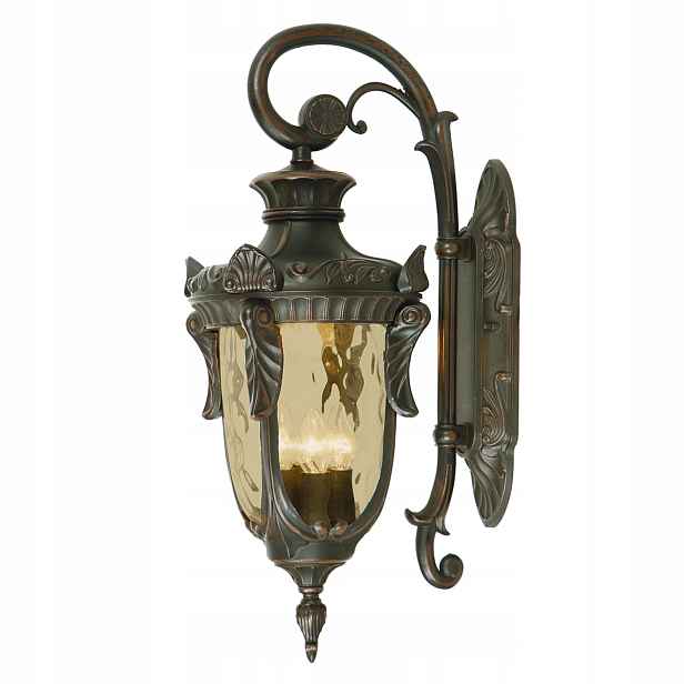 Venkovní nástěnné svítidlo do zahrady, klasické, starohnědé, 64 cm Elstead