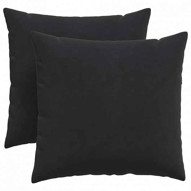 vidaXL Pohovkové polštáře 2 pcs Černá 45 x 45 cm Žebrovaná látka