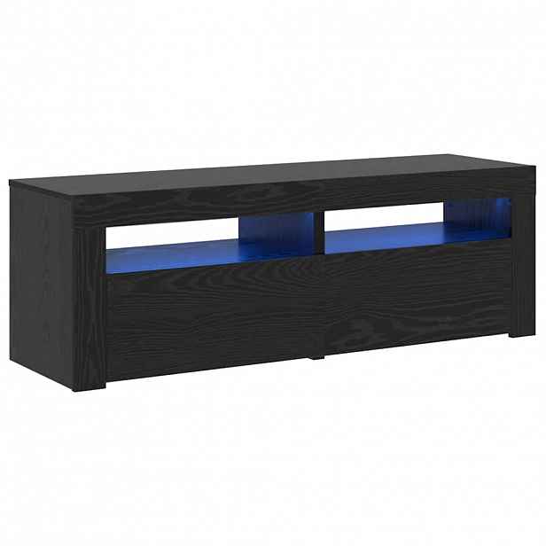 vidaXL TV stolek s LED černý dub 120 x 35 x 40 cm kompozitní dřevo