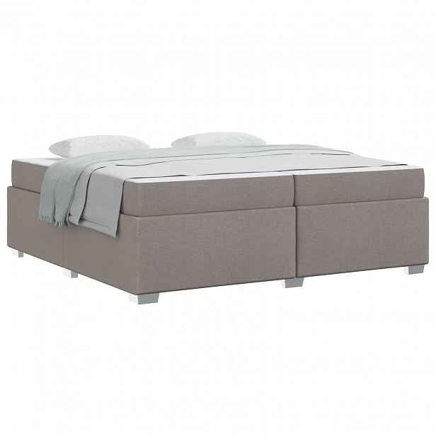 vidaXL Rám postele Taupe 200 x 200 cm textil