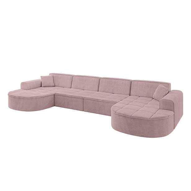 ALTDECOR SEDACÍ SOUPRAVA ve tvaru U TARO-U2 388x171x79,5 Růžová Manšestr
