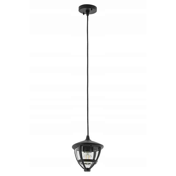 Dům Venkovní závěsná lampa Amelia Černá Skleněné stínítko 1xE27 17,5 cm IP44