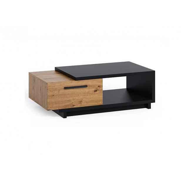 Konferenční stolek 120 cm DELAWARE - dub artisan / matný černý