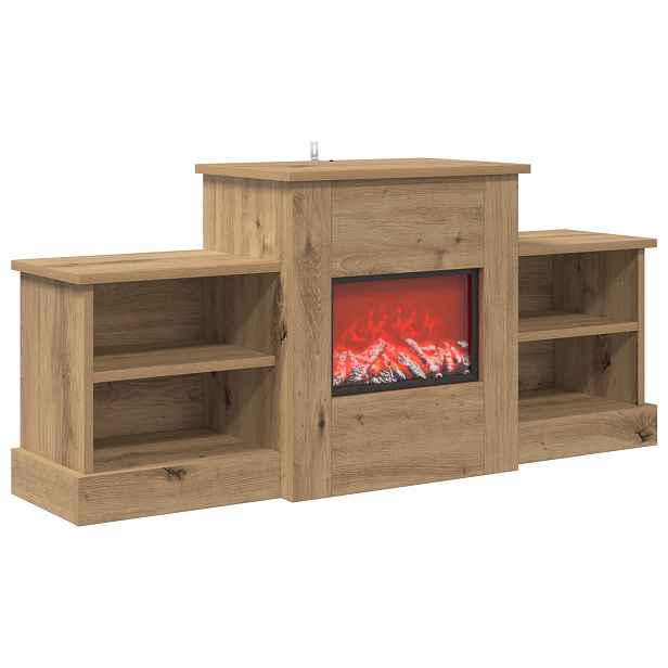 vidaXL Elektrický krb Dub artisan 110 x 30 x 50 cm Kompozitní dřevo