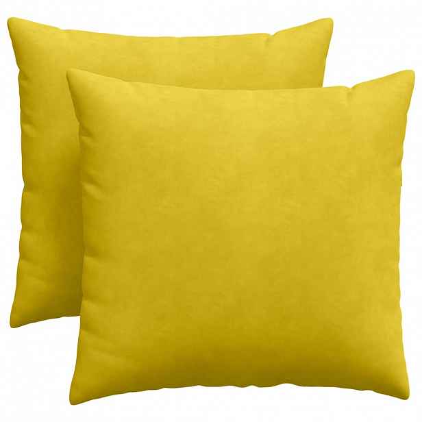 vidaXL Pohovkové polštáře 2 pcs Žlutá 45 x 45 cm Žebrovaná látka