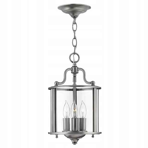 Závěsná lampa Hinkley Gentry 3-bodová Ø20 cm šedá pewter E14 60W IP20
