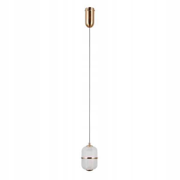 Závěsná Led lampa zlatá 6W Alani Italux minimalistická skleněná lampa