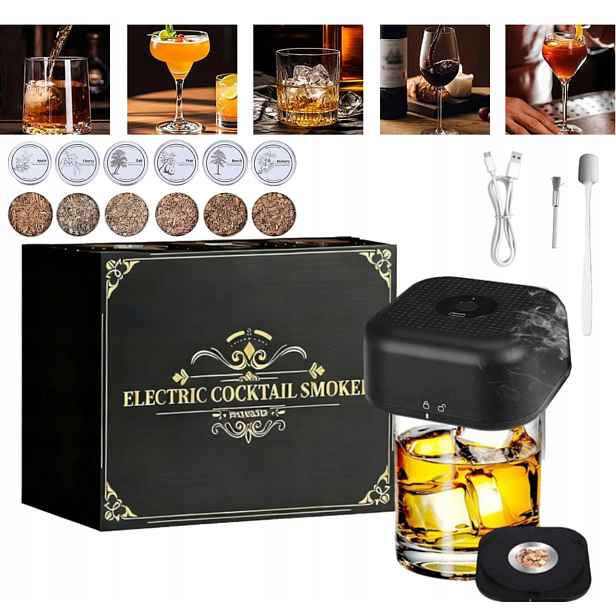 Elektrický Smoker Na Uzení Whisky Se 6 Dřevěnými Hoblinami TP-10
