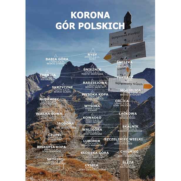 Koruna hor Polský Plakát 70x50 cm obraz na plátně