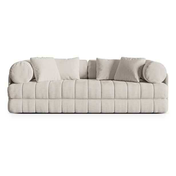 Béžová rozkládací pohovka z textilie bouclé 206 cm Kemi – Cosmopolitan Design