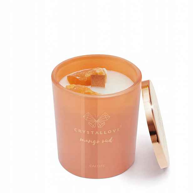 Crystallove Sójová svíčka s kalcitem mango oud 400g limitovaná edice