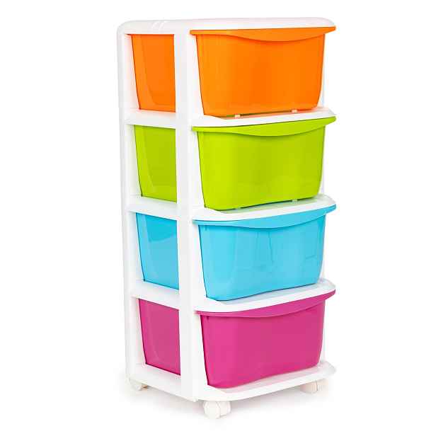 MODERNHOME Dětský regál na kolečkách Rainb 77 cm barevný