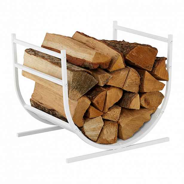 Relaxdays STOJÁN Bílý na dřevo kov tvar U 40 cm
