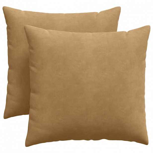 vidaXL Pohovkové polštáře 2 pcs Hnědá 45 x 45 cm Žebrovaná látka