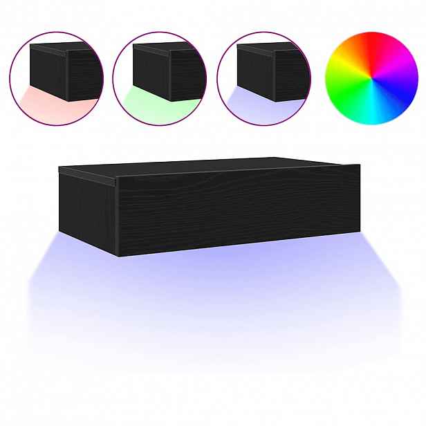 vidaXL TV stolky s LED světly 2 ks černý dub 60x35x15,5 cm