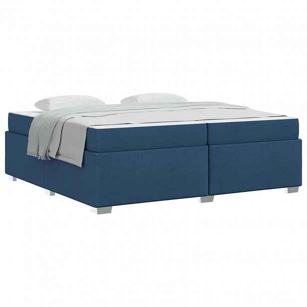 vidaXL Rám postele s matrací Modrá 200 x 200 cm textil