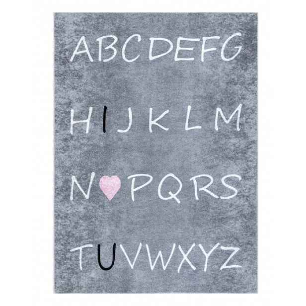 Dětský kusový koberec Junior 52106.801 Alphabet grey, 160x220, šedá, dětský pokoj, Dywany Łuszczów