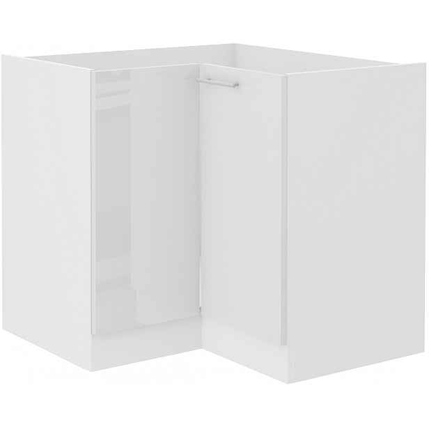 Spodní rohová skříňka Lara 90x90 DN 2F BB Barva korpusu: Bílá, Barva dvířek: Bílý lesk