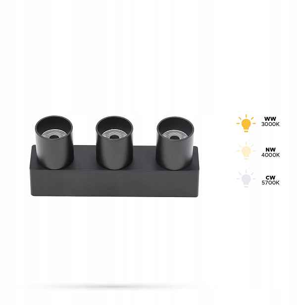 Reflektor Spot 6W 3XD6 Slim Track a FiberFLEX 48VDC 3CCT 3000K,4000K,5700K