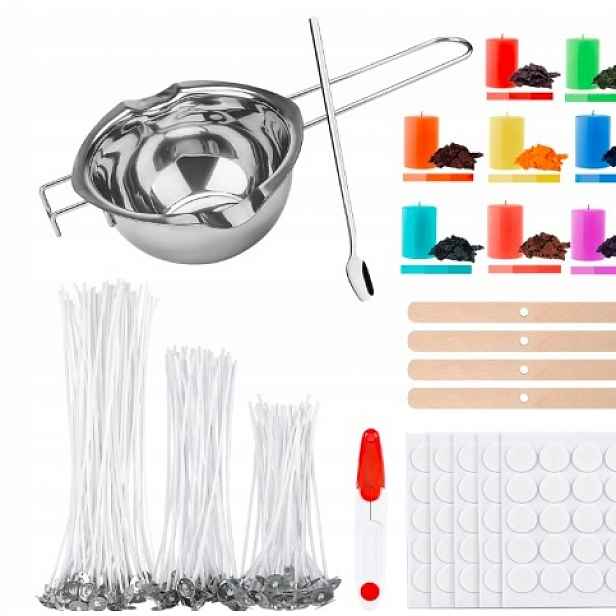 Sada Na Výrobu Svíček Diy Granát Pro Vosk 100 Knotů