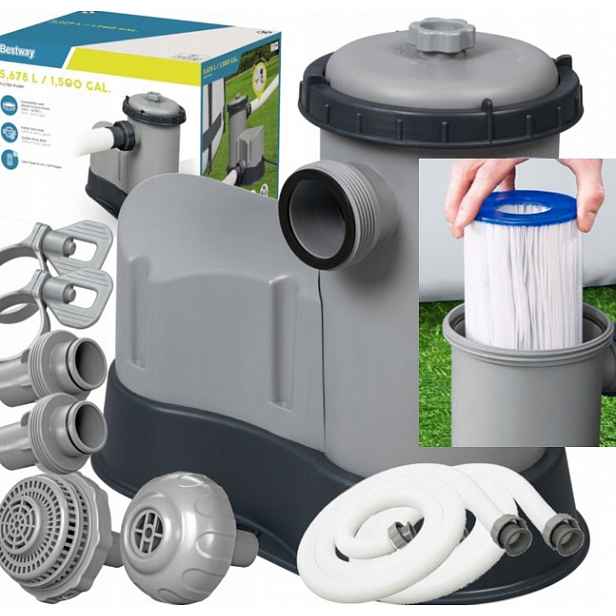 Silná Bazénová Pumpa, silné hadice pro bazény Bestway 58389 Filtr 5678 l/h 2025