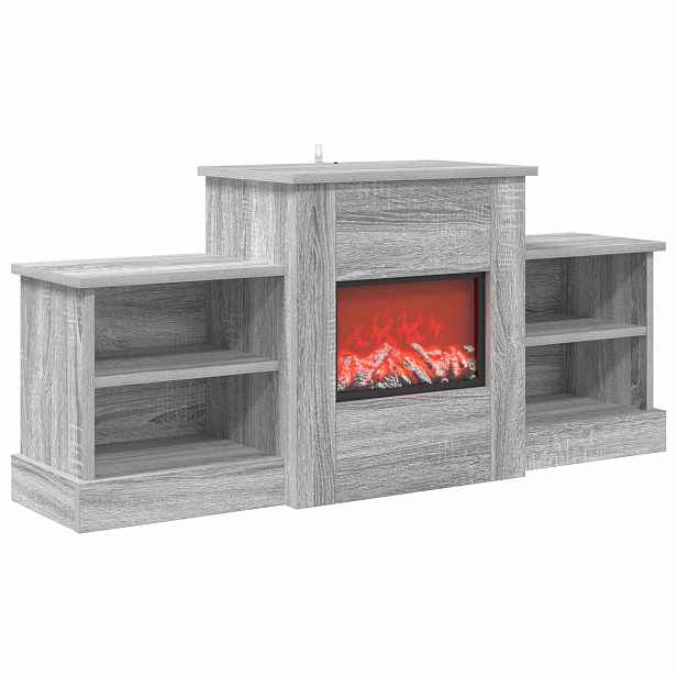vidaXL Elektrický krb Šedý Sonoma 110 x 30 x 50 cm Kompozitní dřevo