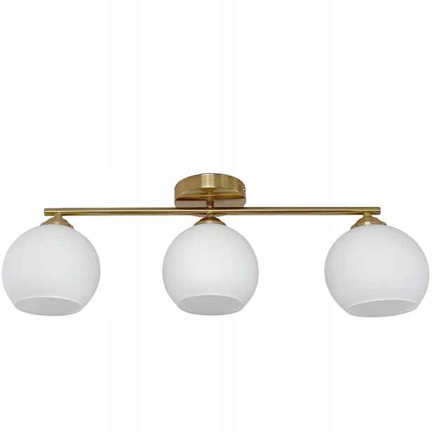 Závěsná Stropní Lampa Lustr Kule zlatá Moderní Led mléčná 3*E14