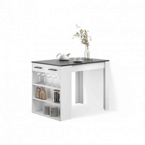 Livinity® JÍDELNÍ STŮL Regusa Antracitová/bílá 67 x 100 cm
