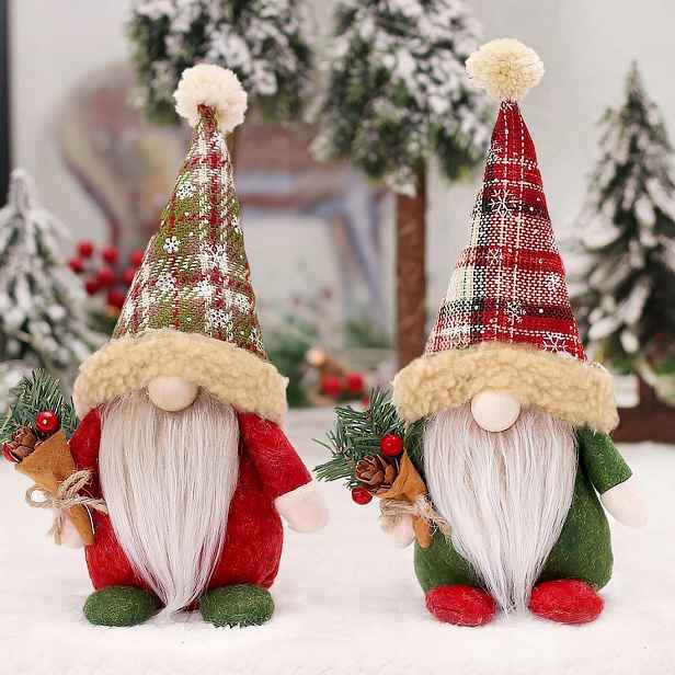 Vánoční figurky skřítků, 2 kusy, vánoční dekorace