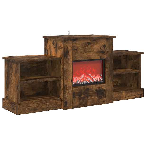 vidaXL Elektrický krb Kouřový dub 110 x 30 x 50 cm Kompozitní dřevo