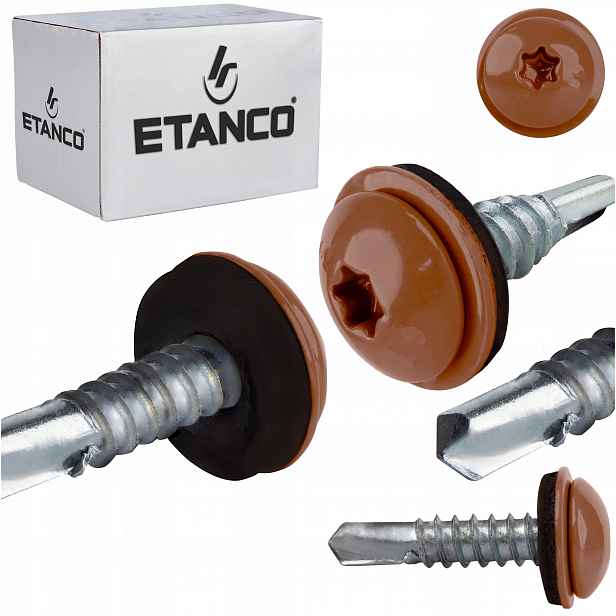 Šrouby do kovu Torx 5 mm 5,5x25 mm Ral 8004 250 ks Etanco GT5 Ph Z14