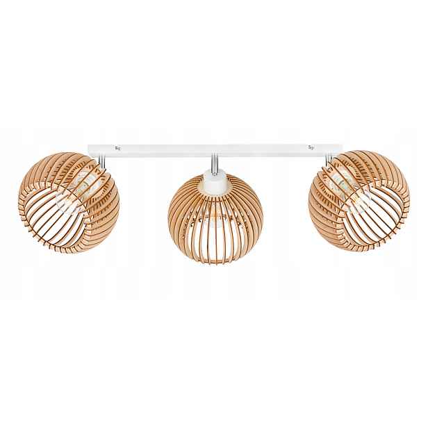 Lampa stropní svítidlo stropní pohyblivý lustr Loft stínidlo koule 36 Dřevo na 3x e27