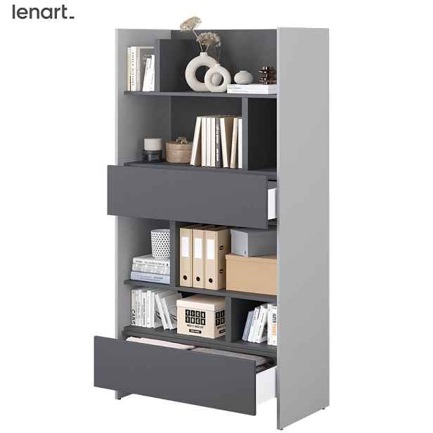 Dig-net nábytek Regál Lenart BED CONCEPT BC-28 | šedá / grafit