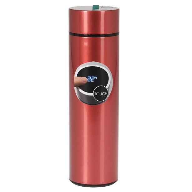 EXCELLENT HOUSEWARE Termoska nerez s teploměrem 0,5 l červená KO-C80700890cerv
