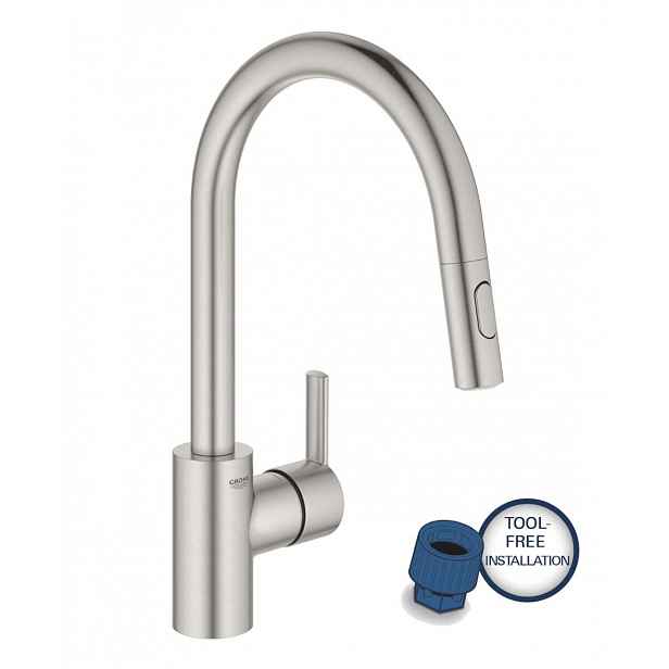 Grohe Feel - Dřezová baterie s výsuvnou sprškou, supersteel 31486DC1