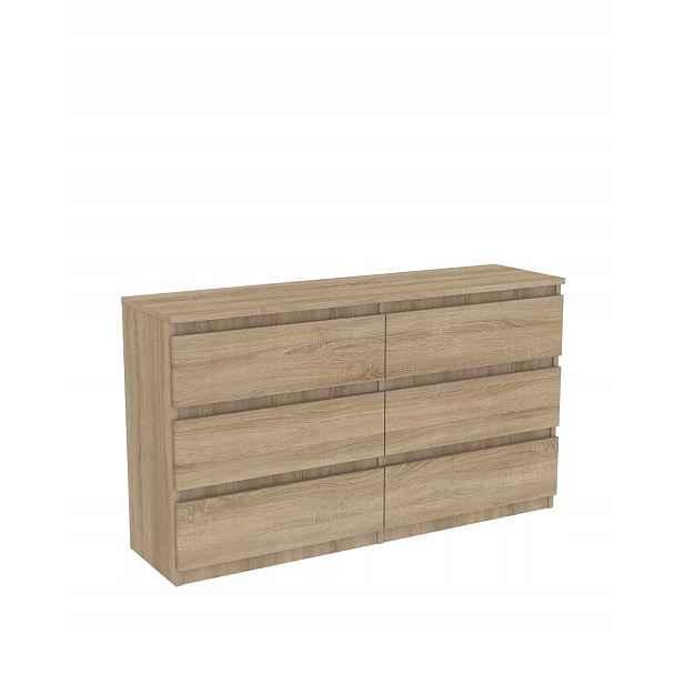 Komoda dub Sonoma s zásuvkami 140 Cm 6 zásuvek do ložnice obývacího pokoje Výrobce