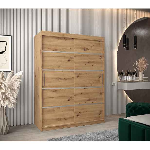 Šatní skříň Abi V1 Barva korpusu: Dub artisan, Rozměry: 150 cm, Dveře: Dub artisan