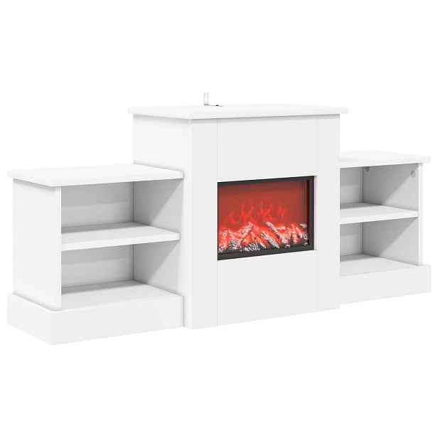 vidaXL Elektrický krb Bílá 110 x 30 x 50 cm Kompozitní dřevo