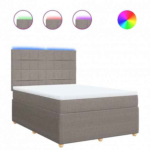 vidaXL Box spring postel s matrací taupe 140x190 cm textil