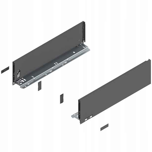 BLUM770K4502S Legrabox Pure, boky zásuvky o výšce „k“, NL=450 mm antracit mat