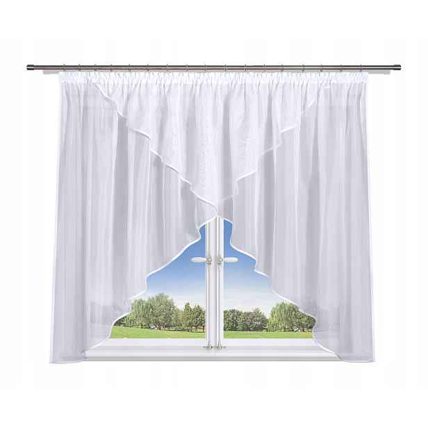 Hotová záclona 500x140, 2 špice, voál, lemování