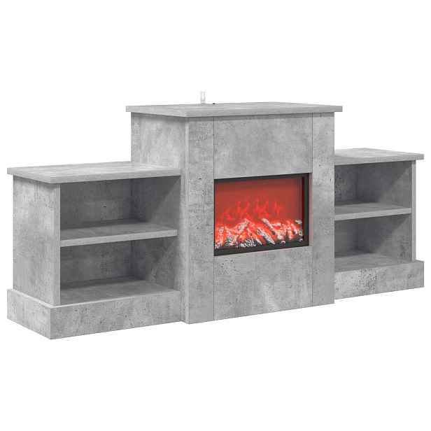 vidaXL Elektrický krb Betonově šedá 110 x 30 x 50 cm Kompozitní dřevo