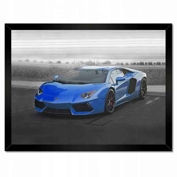 Plakáty v rámu 40x30 Modré sportovní auto